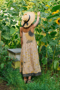 Milk & Honey Bohéme Slip Dress with Bees and Sunflowers