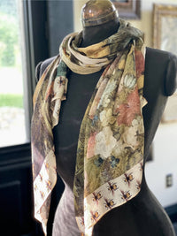 I Dream In Flowers Bohemian Bamboo Scarf with Bees