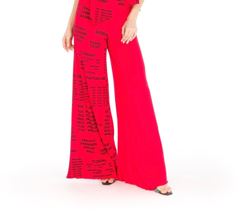 Red Travel Palazzo Pants