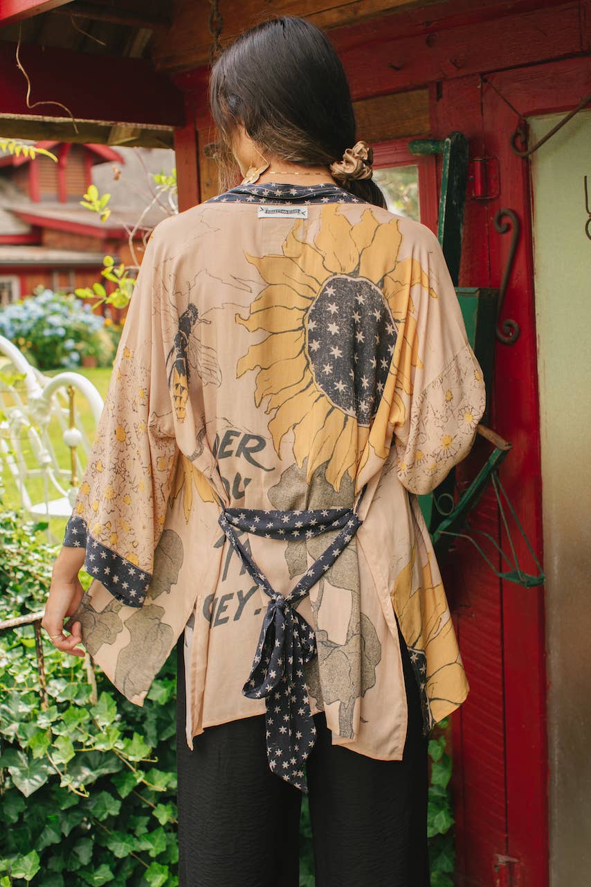 Milk & Honey Bamboo Bohemian Kimono Cardigan with Belt