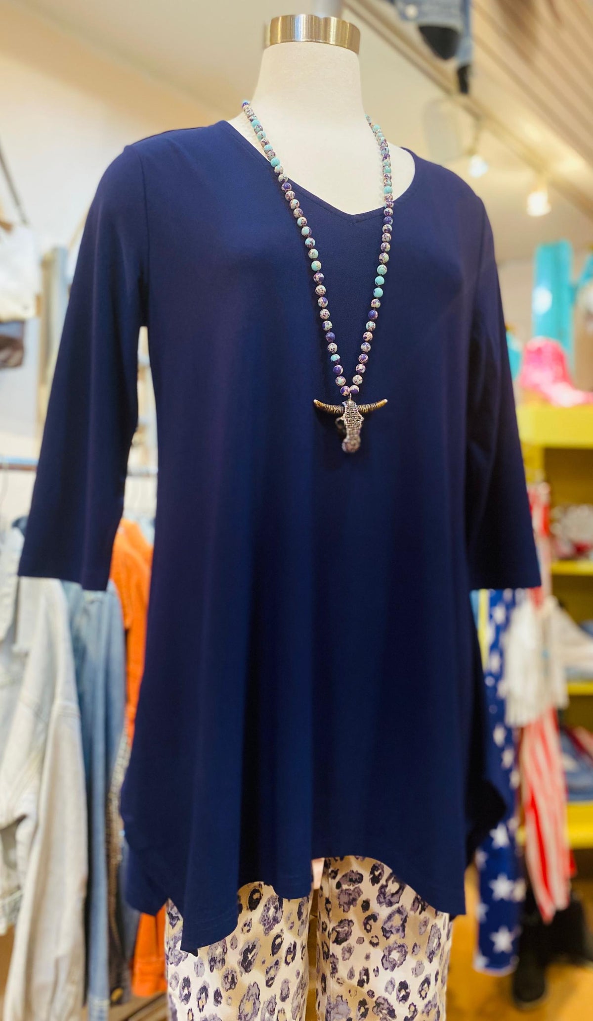 Lior 3/4 Sleeve Navy Blue