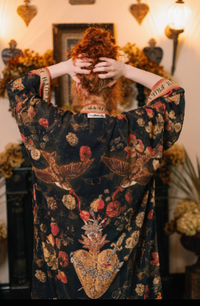 Heart of Gold Opera Duster Kimono Robe w/ Sacred Heart