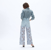 High Rise Wide Leg Embroidered Jeans