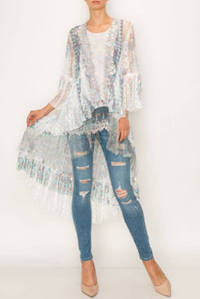 Origami Lace Cardigan 4508 IV/TURQ