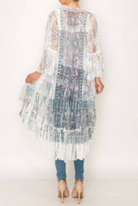 Origami Lace Cardigan 4508 IV/TURQ