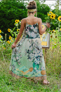 I Paint My Dream Van Gogh Bohéme Long Maxi Slip Dress