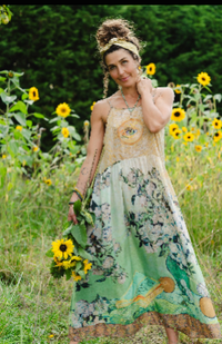 I Paint My Dream Van Gogh Bohéme Long Maxi Slip Dress