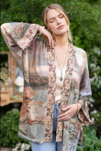 Imaginarium Bamboo Bohemian Kimono Cardigan with Belt