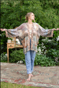 Imaginarium Bamboo Bohemian Kimono Cardigan with Belt