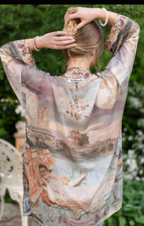Imaginarium Bamboo Bohemian Kimono Cardigan with Belt