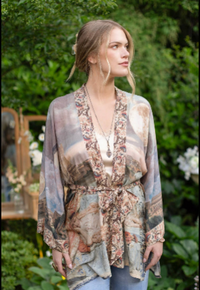 Imaginarium Bamboo Bohemian Kimono Cardigan with Belt
