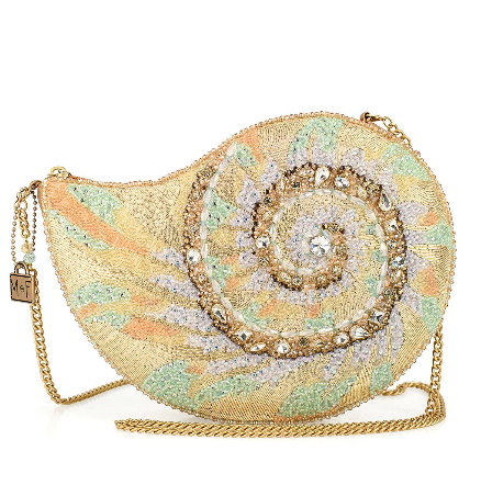 Down By the Sea Nautilus Beaded Shell Crossbody Handbag