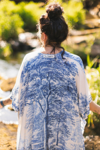 Let The Light In Bohemian Goddess Starduster Kimono w Delft Print