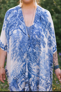 Let The Light In Bohemian Goddess Starduster Kimono w Delft Print
