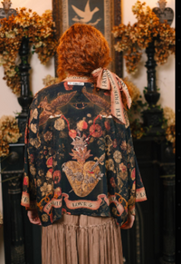 Heart of Gold Pixie Duster Crop Kimono w/ Sacred Heart