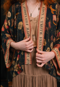 Heart of Gold Pixie Duster Crop Kimono w/ Sacred Heart