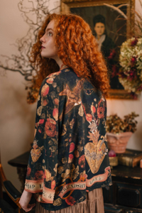 Heart of Gold Pixie Duster Crop Kimono w/ Sacred Heart