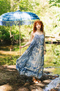 Let The Light In Bohéme Long Maxi Slip Dress w Delft Print