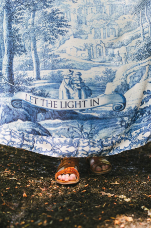 Let The Light In Bohéme Long Maxi Slip Dress w Delft Print