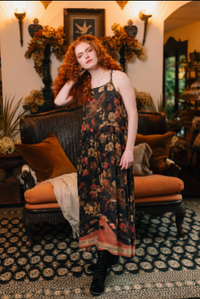Heart of Gold Bohéme Long Maxi Slip Dress w/ Sacred Heart