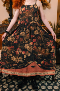 Heart of Gold Bohéme Long Maxi Slip Dress w/ Sacred Heart