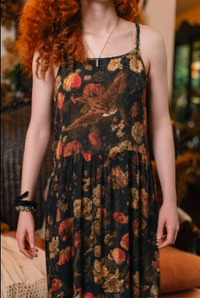 Heart of Gold Bohéme Long Maxi Slip Dress w/ Sacred Heart