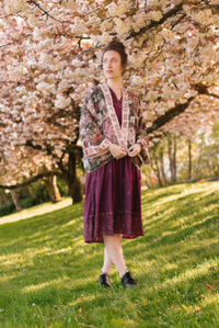 Make A Wish Floral Cropped Bamboo Kimono w/ Good Luck Charms