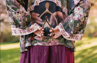 Make A Wish Floral Cropped Bamboo Kimono w/ Good Luck Charms