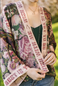 Make A Wish Floral Cropped Bamboo Kimono w/ Good Luck Charms