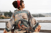 Hold Fast Bamboo Cropped Kimono w/ Sun, Moon & Rainbow