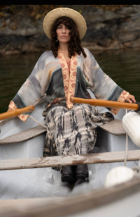Hold Fast Bamboo Cropped Kimono w/ Sun, Moon & Rainbow