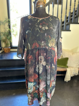 Flight of FancyArtist Tunic Dress With Pockets & Hummingbird