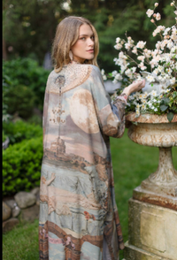 Imaginarium Long Duster Bamboo Kimono Robe with Moon