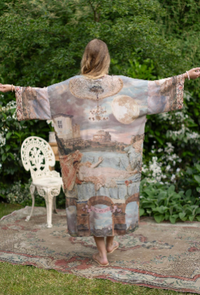 Imaginarium Long Duster Bamboo Kimono Robe with Moon