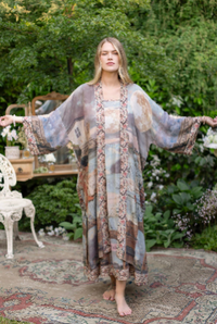 Imaginarium Long Duster Bamboo Kimono Robe with Moon