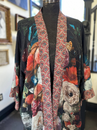 Flight of Fancy Long Duster Kimono Robe w/ Hummingbirds