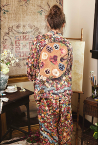 Art of Life Floral Bamboo Crop Kimono w/ Paint Palette