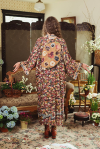 Art of Life Floral Long Duster Bamboo Kimono Robe