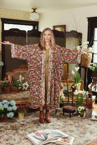Art of Life Floral Long Duster Bamboo Kimono Robe