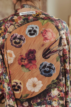 Art of Life Floral Long Duster Bamboo Kimono Robe