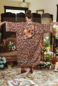 Art of Life Floral Long Duster Bamboo Kimono Robe