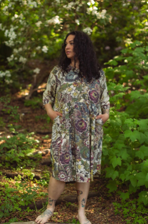 Love Grows Wild Artist Tunic Dress With Pockets & Bees