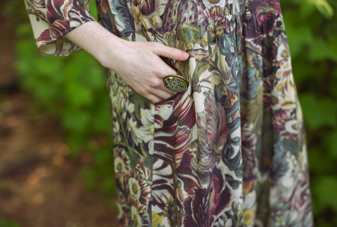 Love Grows Wild Artist Tunic Dress With Pockets & Bees
