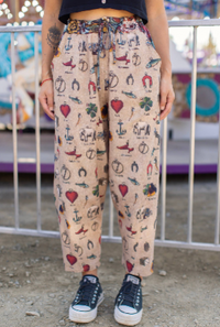 Charmed Life Boho Linen Cropped Artist Pants