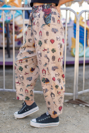 Charmed Life Boho Linen Cropped Artist Pants