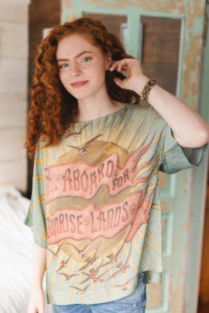 Sunrise Lands Luxe Bamboo Landscape Print Tunic Shirt