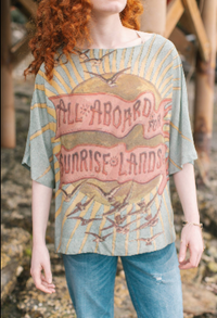 Sunrise Lands Luxe Bamboo Landscape Print Tunic Shirt