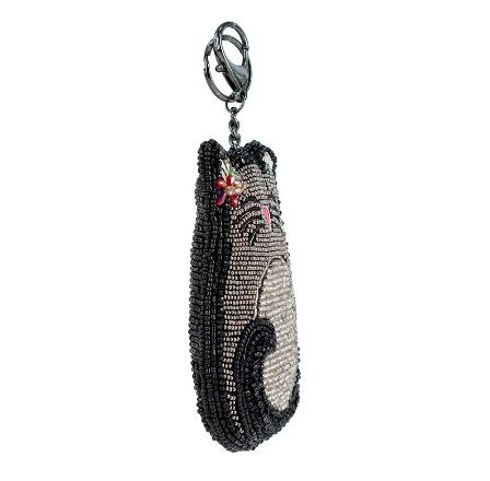 Pounce Beaded Cat Coin Purse Key Fob