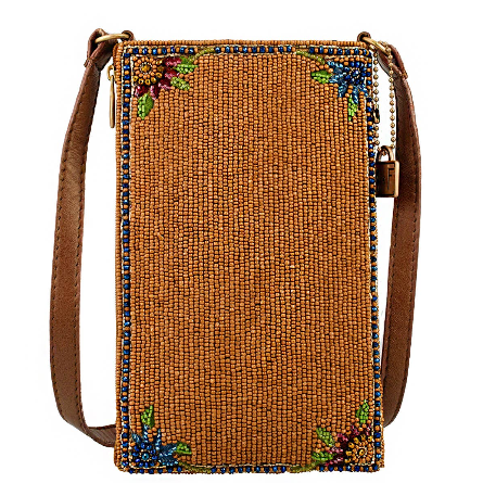 Garden Groove Ivory Guitar with Flowers Beaded Crossbody