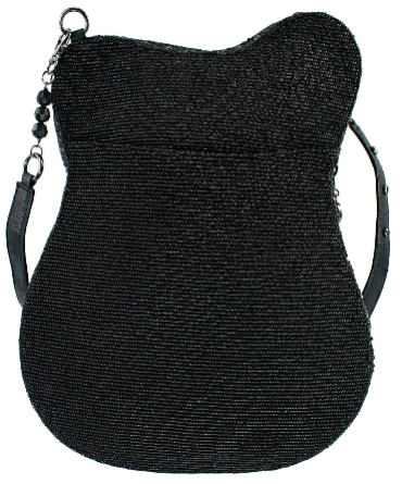 Noteworthy Guitar And Piano Keys Beaded Crossbody Handbag
